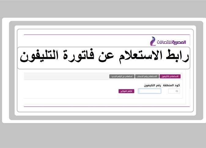 كيفية الاستعلام عن فاتورة التليفون الأرضي لشهر يوليو 2023 خلال موقع الشركة المصرية للاتصالات billing.te.eg