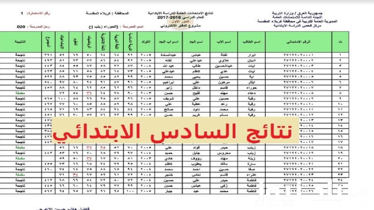 تم الرفع✔️✔️ موقع نتائجنا نتائج الطلاب 2024 للحصول علي نتائج السادس الابتدائي التمهيدي في كافة المحافظات العراقية بالاسم والرقم الامتحاني عبر results.mlazemna.com