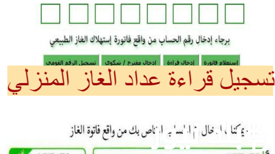 تسجيل قراءة عداد الغاز المنزلي بتروتريد 2024 و ما هي طريقة الاستعلام عن الفاتورة لشهر مارس