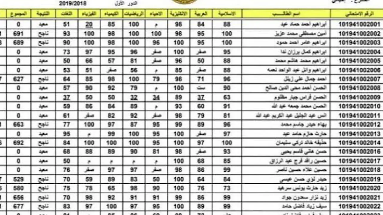 نتائج السادس الابتدائي 2024 دور ثاني من موقع وزارة التربية والتعليم العراقية كل المحافظات PDF